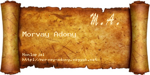 Morvay Adony névjegykártya